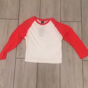 wild fable, long slave red and white shirt, medium